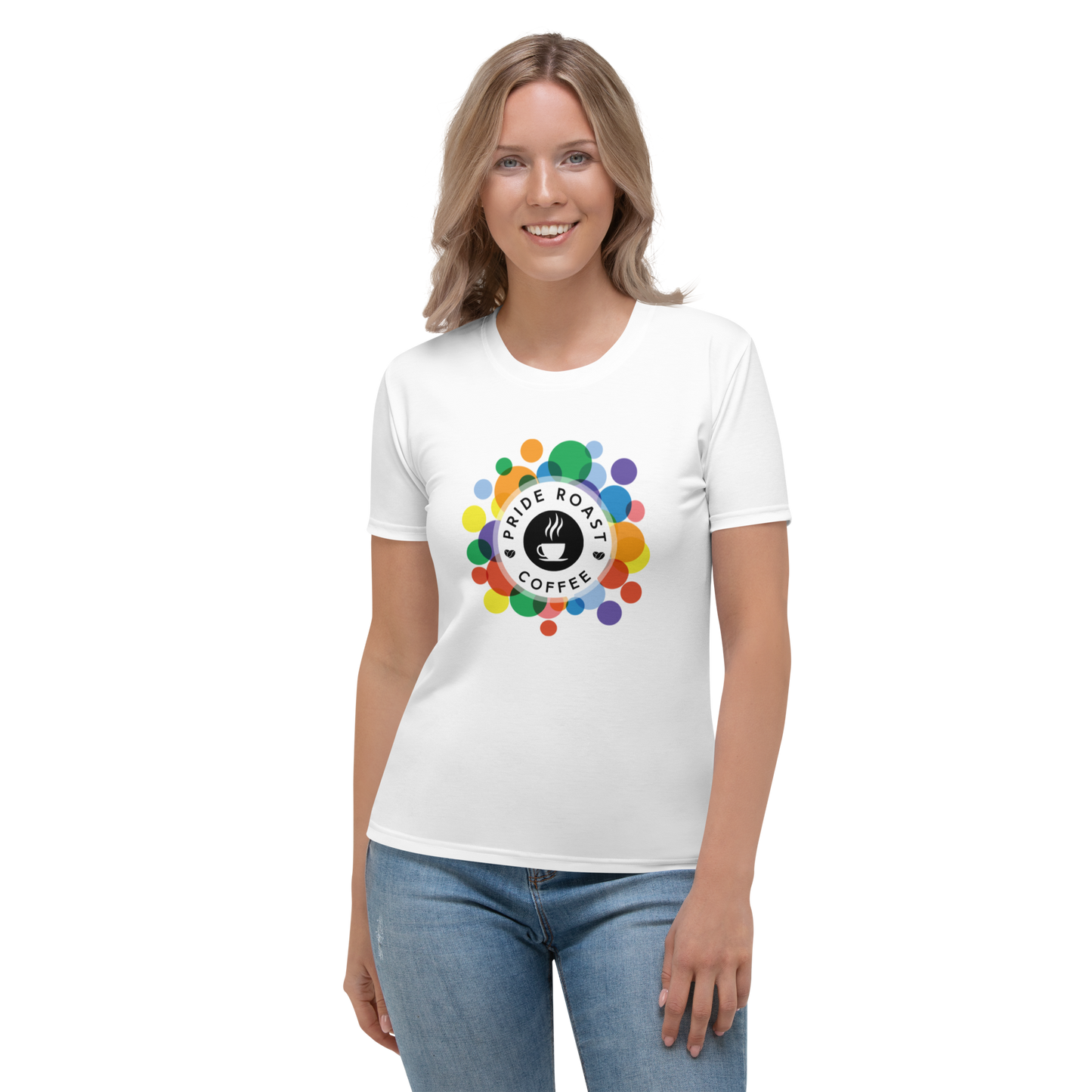 Pride Roast Coffee All-Over Print Women's Crew Neck T-Shirt